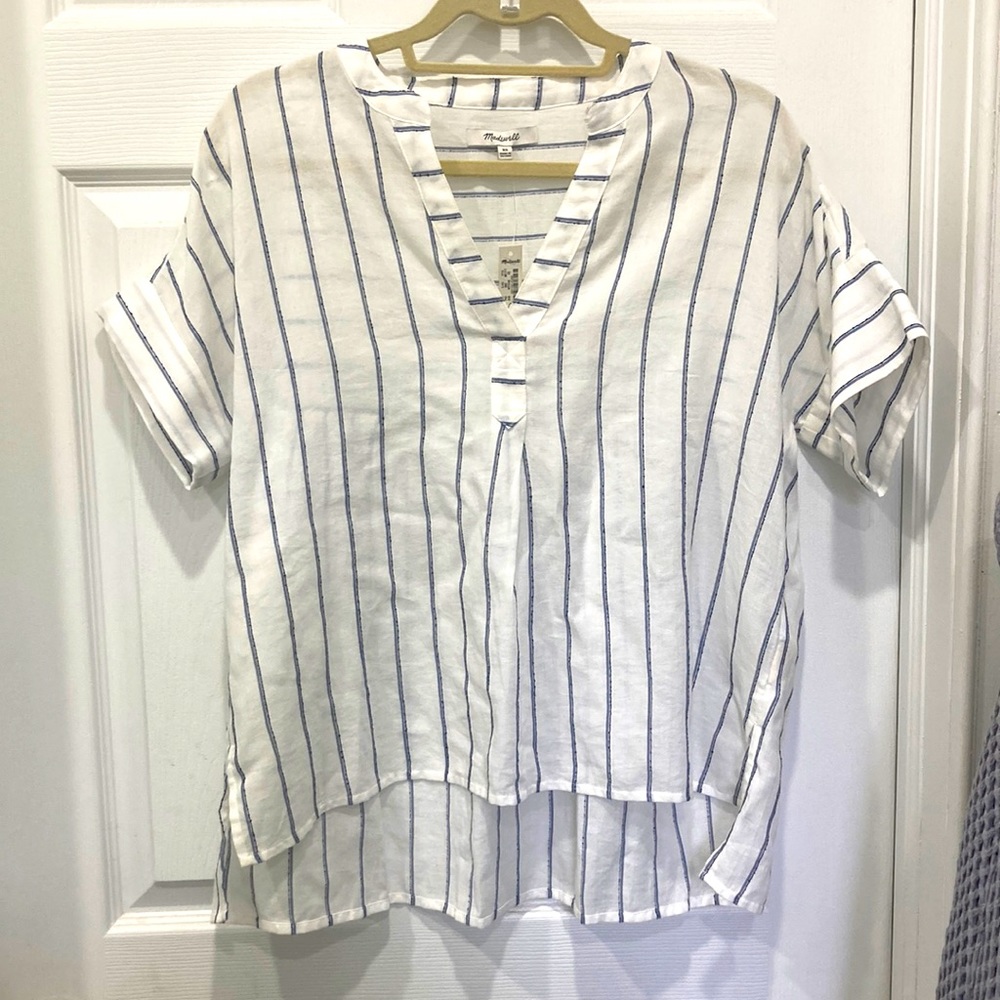 Madewell striped popover shirt